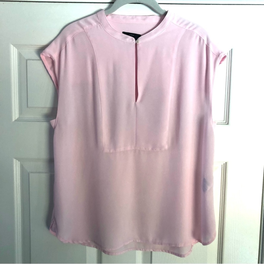 J. Crew Pink Drapey Sleeveless Popover Blouse
